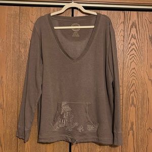 Life Is Good deep v neck sweatshirt